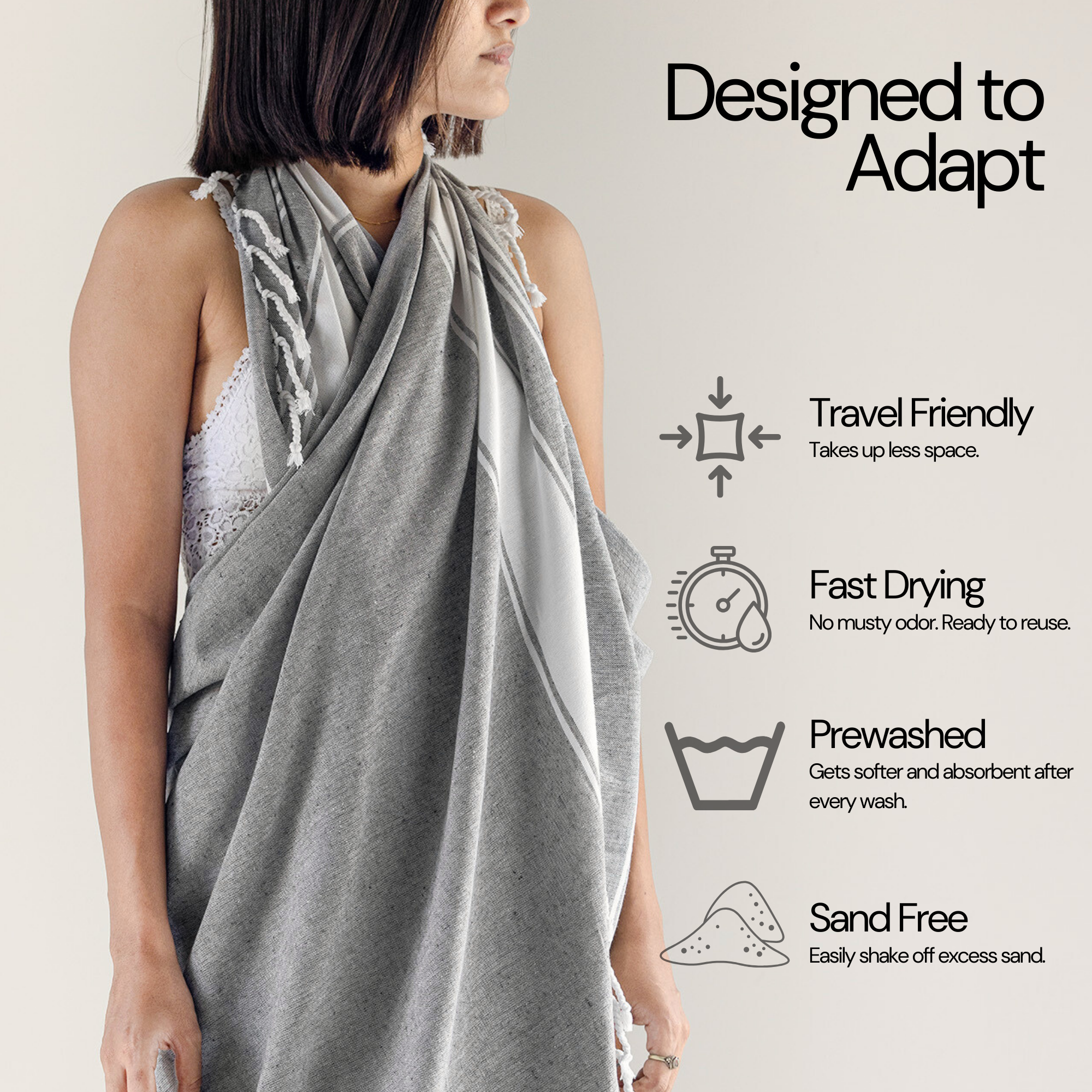 Salt Earth Hammam Towel - Thumbnail 3