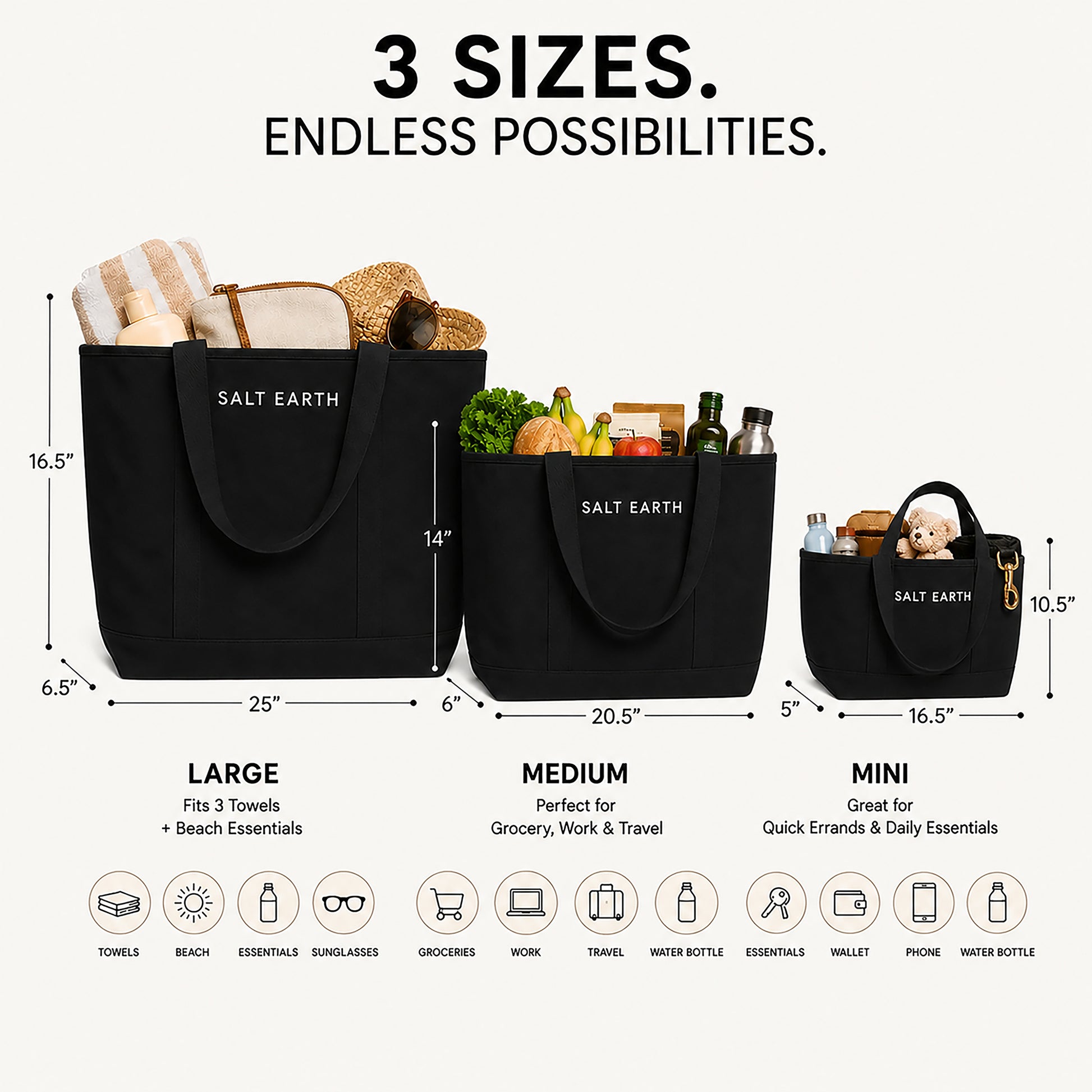 Trio Tote Black