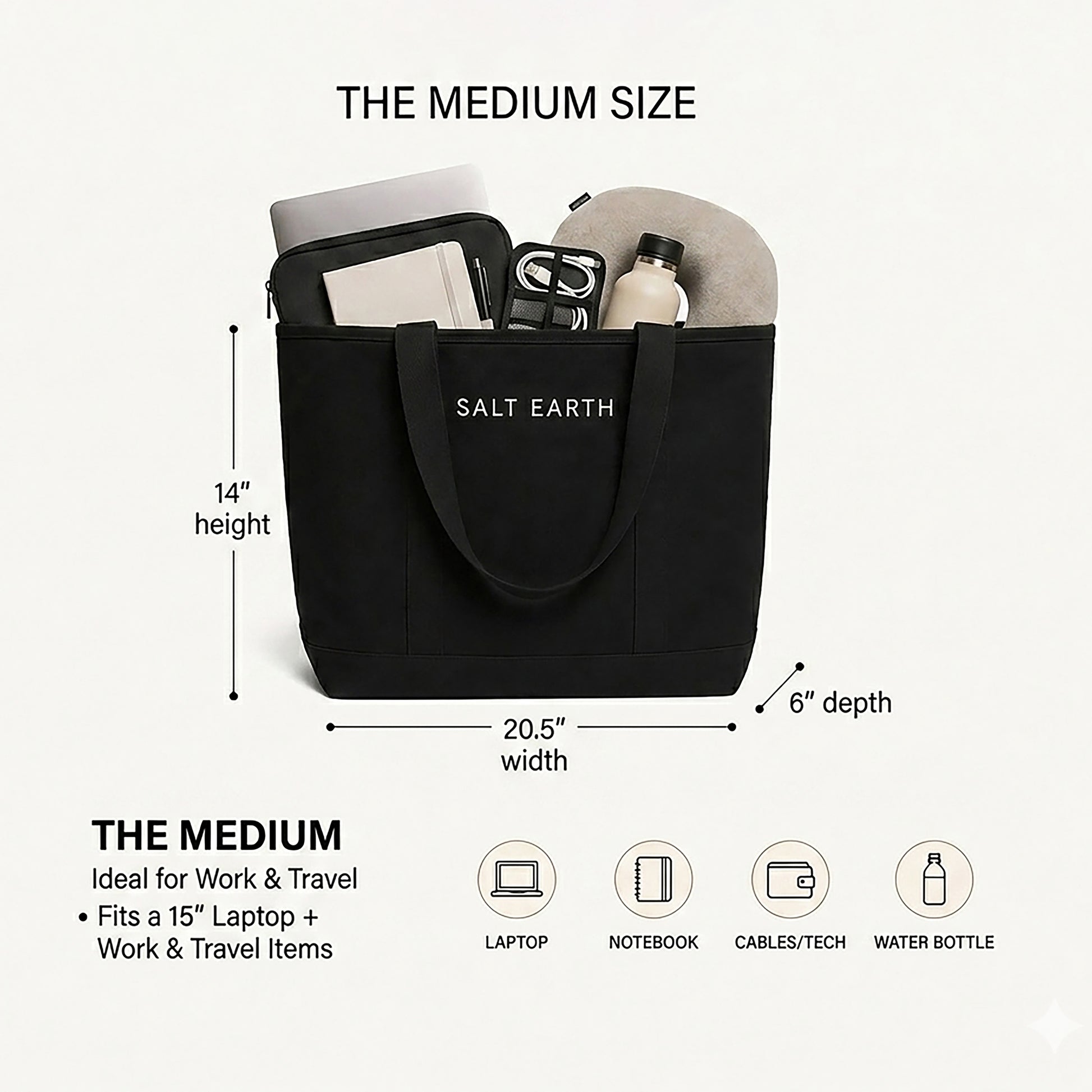 Trio Tote Black Pack of 3 Medium