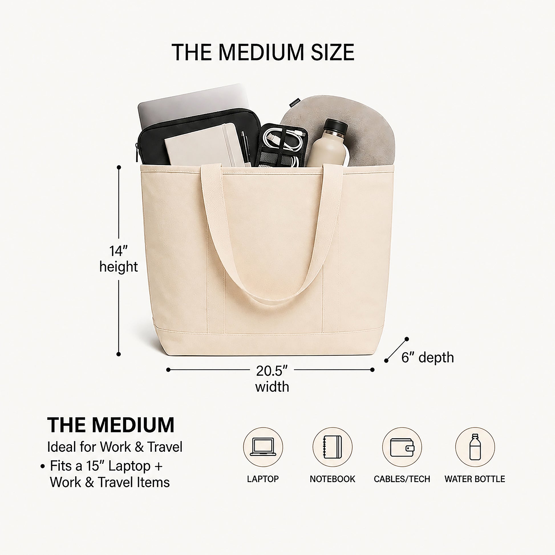 Trio Tote Natural Pack of 3 Medium