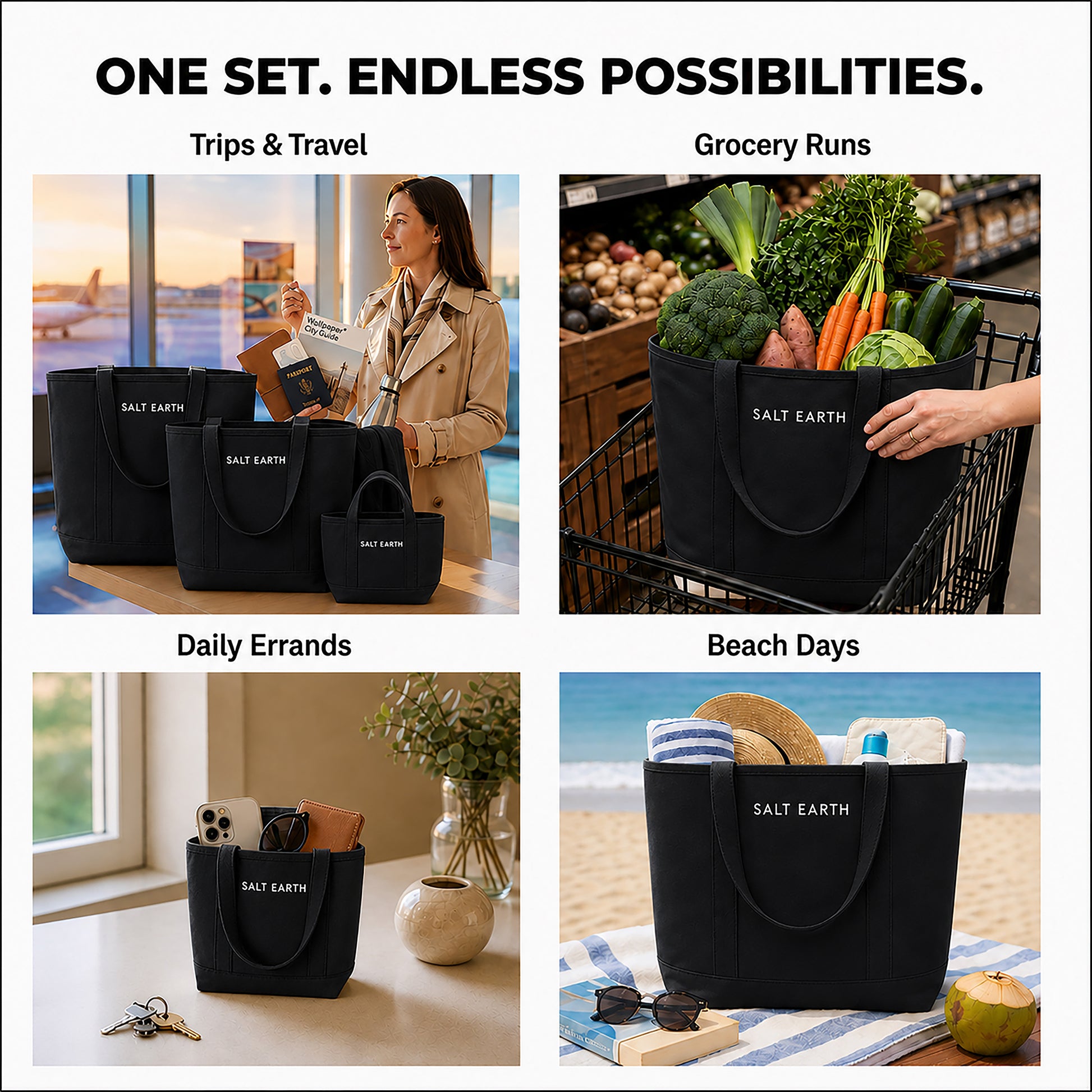 Trio Tote Black