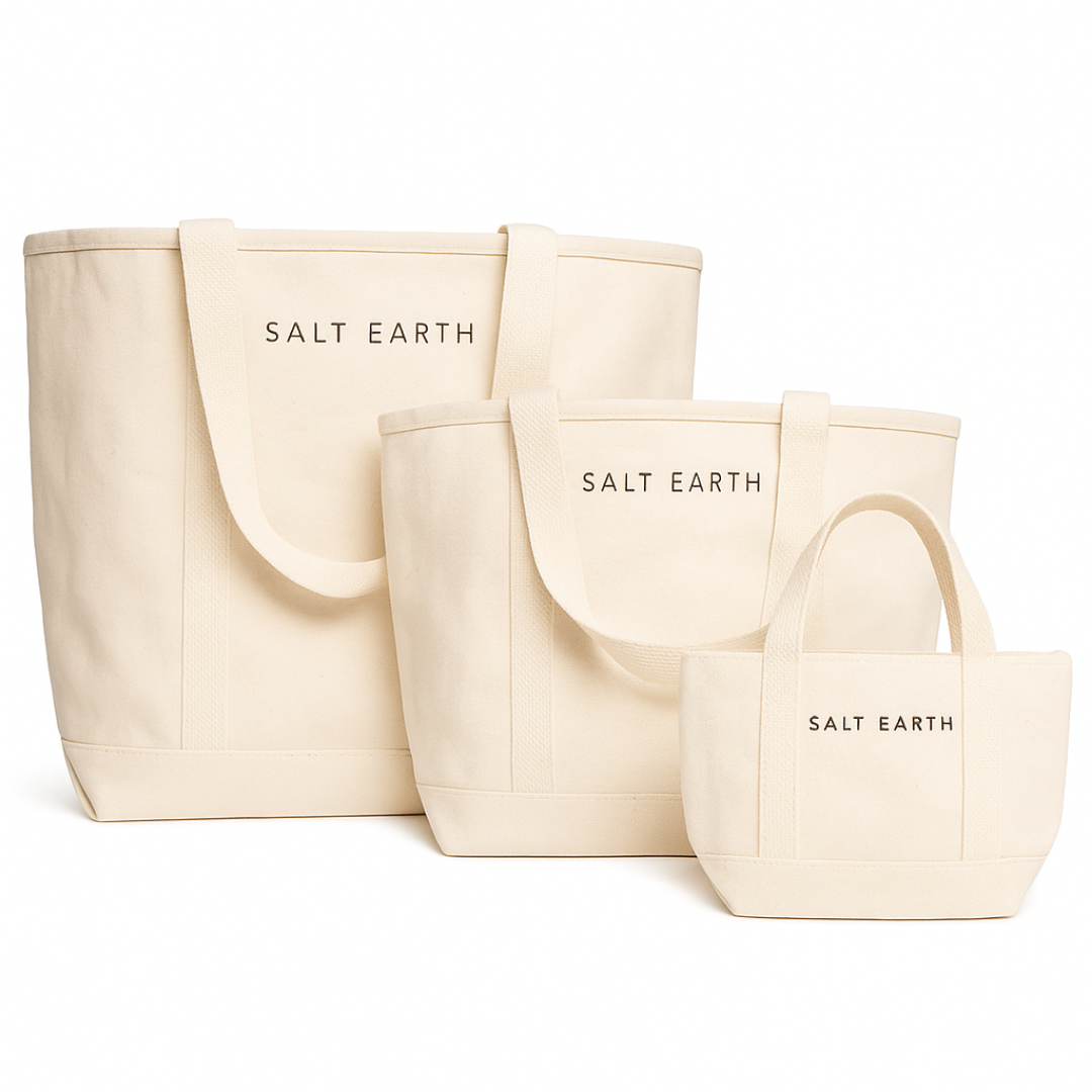 Trio Tote – 3-Piece Heavy Cotton Canvas Tote Set | Salt Earth display picture 2
